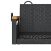 vidaXL Swing Bench Black PE Rattan, Powder-Coated Steel, Solid Acacia Wood
