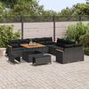 vidaXL Garden Sofa Set 13 pcs Black Poly Rattan