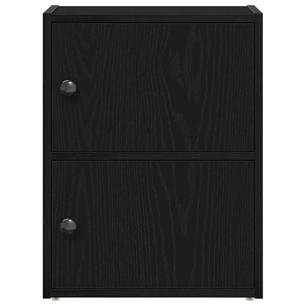 vidaXL Bookcase Black Oak Engineered wood 15.7x9.4x20.5 in Bookcase