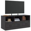 vidaXL TV Cabinet Black Cold-rolled Steel Medium TV Stand Rectangular