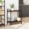 vidaXL Kitchen Trolley Brown Oak 23.8"x12.2"x28.5" Engineered Wood