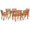 vidaXL Dining Set Brown Solid acacia wood Medium Durable