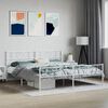 vidaXL Bed Frame White Powder-Coated Steel 79 x 79 in Bed Frame