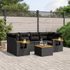 vidaXL Garden Sofa Set Black PE rattan Large Modular Garden Sofa Set