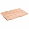 vidaXL Table Top Light brown Solid oak wood 31.5 x 23.6 in Wood Grain