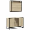 vidaXL Bathroom Furniture Set Sonoma oak Engineered wood, metal Standard