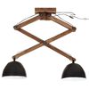 vidaXL Ceiling Lamp Black Iron, Mango Wood Medium Industrial