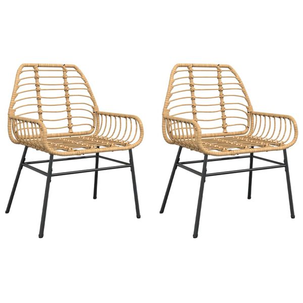 vidaXL Garden Chair Brown PE rattan Medium Durable Garden Chair
