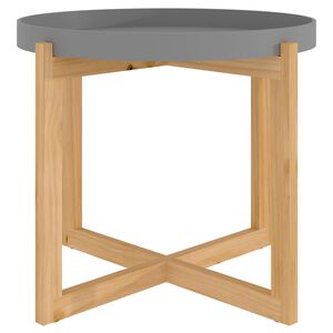 vidaXL Coffee Table Grey Engineered wood, Solid pine wood Small