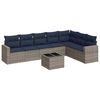 vidaXL 8 Piece Patio Sofa Set with Cushions Gray Poly Rattan