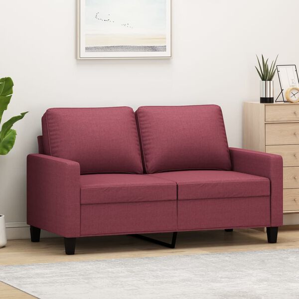 vidaXL 2-seater Sofa Wine Red Fabric (100% polyester), metal, textilene