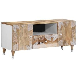 vidaXL TV Cabinet Natural Mango with White Paint