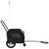 vidaXL Pet Bike Trailer Grey and Black 49.21 x 20.87 x 21.26 in