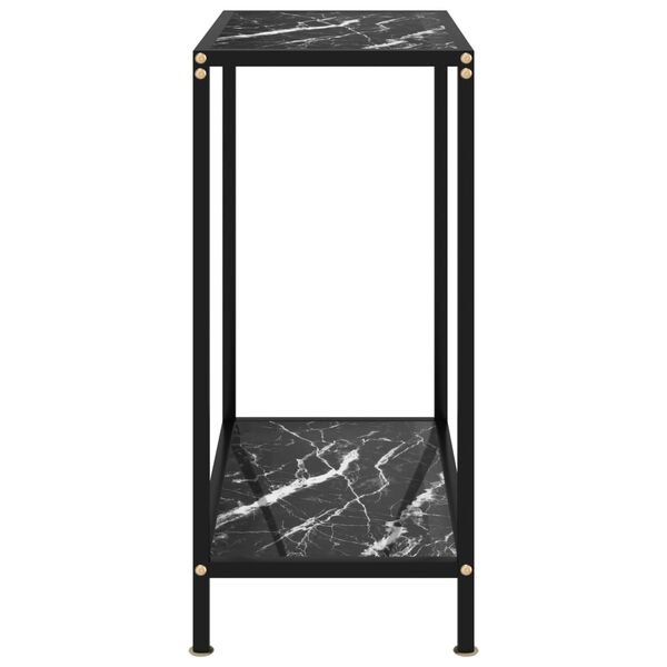 vidaXL Console Table Black Tempered Glass Medium Console Table
