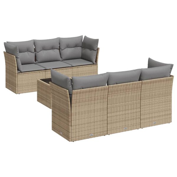 vidaXL Patio Sofa Set Beige, Light Gray