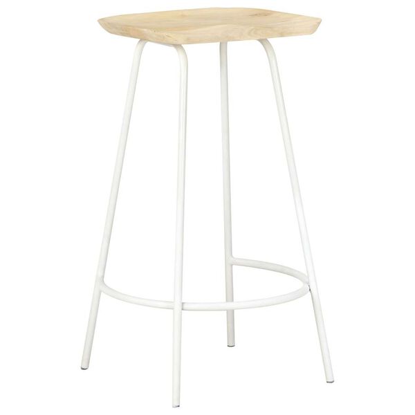 vidaXL Bar Stool Set of 2 Bleached wood, White