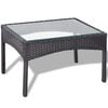 vidaXL Outdoor Furniture Set Black and Cream White PE rattan