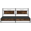 vidaXL Bed Frame Smoked Oak Steel, Engineered Wood Full Bed Frame