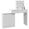vidaXL Dressing Table White Engineered Wood, Glass Medium Dressing Table