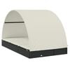 vidaXL Sunbed Black & Cream PE rattan, Powder-coated steel Double
