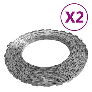 vidaXL BTO-22 Razor Wires 2 pcs 328.1' Steel