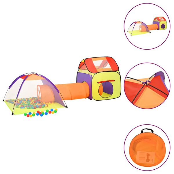 vidaXL Play Tent Multicolor Polyester Large Collapsible Kids Tent