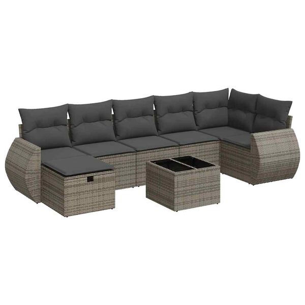 vidaXL Garden Sofa Set Gray, Dark Gray