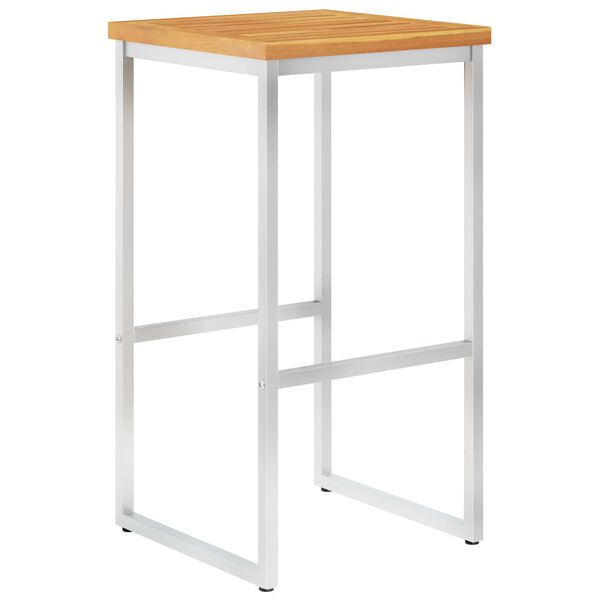 vidaXL Outdoor Bar Stool Set of 4 Teak look Solid Acacia Wood Durable
