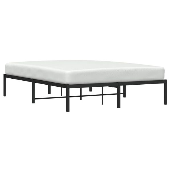 vidaXL Metal Bed Frame without Mattress Black 53.1"x74.8"