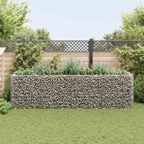 vidaXL Gabion Raised Bed Silver Galvanized steel Large
