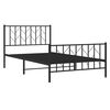 vidaXL Bed Frame Black Powder-Coated Steel Single Bed Frame