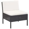 vidaXL Garden Lounge Set Black, Cream White