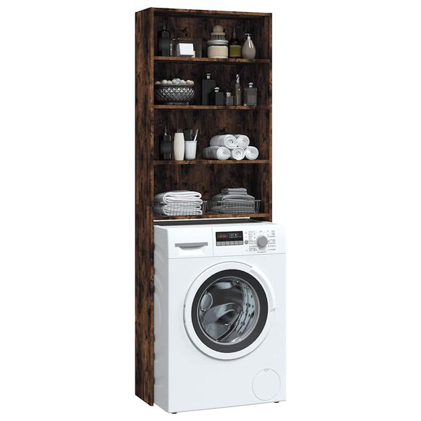 vidaXL Washing Machine Cabinet Smoked Oak 25.2x9.4x74.8"
