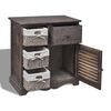 vidaXL Cabinet Brown Paulownia wood, Cotton, Polyester Small