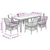 vidaXL Garden Dining Set Grey PE Rattan 7 Piece UV-resistant materials