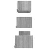 vidaXL Wall Shelf Set of 3 Grey sonoma Engineered wood