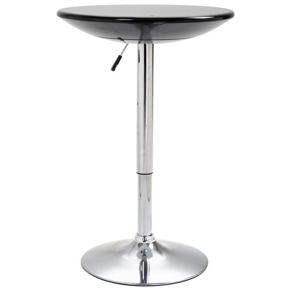 vidaXL Bar Table Black ABS tabletop, chromed steel frame Medium
