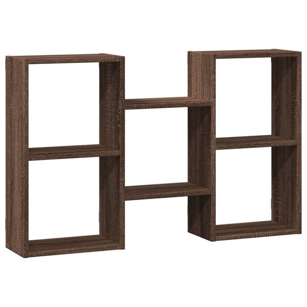 vidaXL Wall Shelf Brown oak Engineered wood Medium Floating Shelf