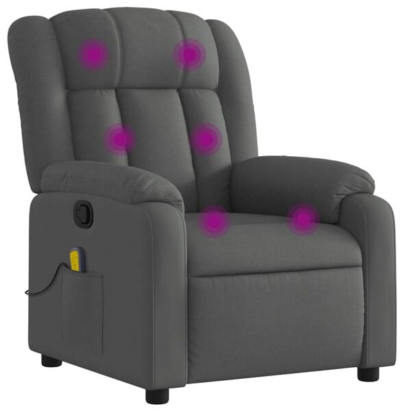 vidaXL Massage Recliner Chair Dark Grey