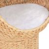 vidaXL Cat Basket Natural Seagrass, Wood Small Removable Covers