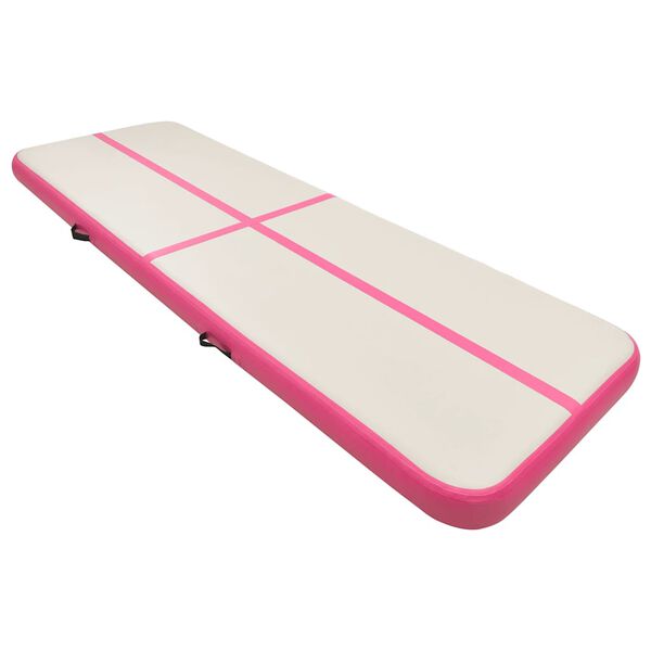 vidaXL Inflatable Gymnastics Mat with Pump 196.9x39.4x7.9" PVC Pink