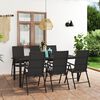 vidaXL Dining Set Black PE rattan, aluminum, WPC Medium Lightweight