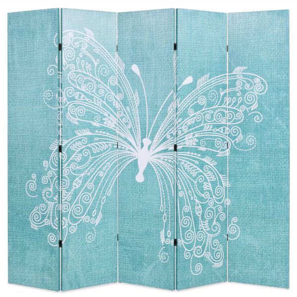 vidaXL Folding Room Divider 78.7x66.9" Butterfly Blue
