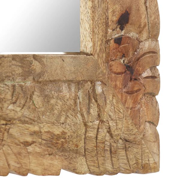 vidaXL Mirror Natural mango wood color Solid mango wood 19.7x19.7 in
