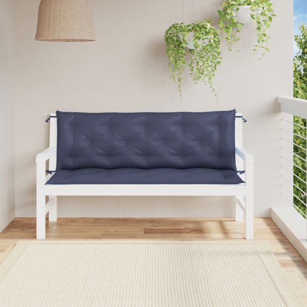 vidaXL Garden Bench Cushion Set of 2 Navy Blue