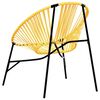 vidaXL Garden Egg Chair Black and Yellow PE Rattan and Powder-Coated Steel