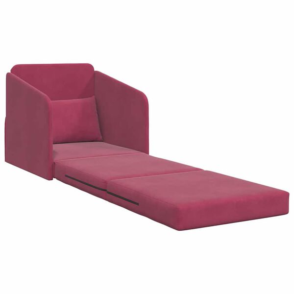 vidaXL Sofa Bed Wine Red 25.59 x 31.50 x 32.68 in Velvet