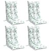 vidaXL Highback Chair Cushion Set of 4 Leaf Pattern