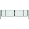 vidaXL Mesh Garden Gate Steel 157.5x39.4" Green