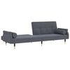 vidaXL Sofa Bed Dark Grey Velvet, plywood, metal Large